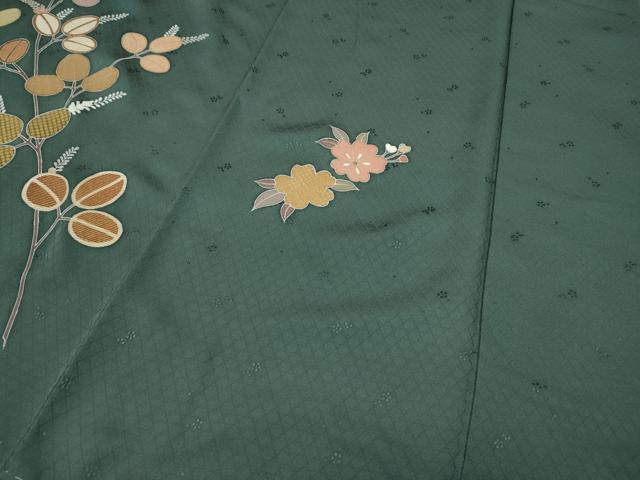 平和屋着物●訪問着　枝葉文　金彩　正絹　逸品　未使用　CABD0102ut