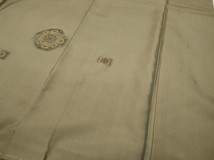 平和屋着物●訪問着 紬地 絵皿吉祥花文 正絹 逸品 未使用 CABD0105ut