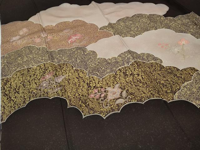 平和屋着物●訪問着　雲重ね枝花文　金彩　三越扱い　正絹　逸品　未使用　CABD0108ut