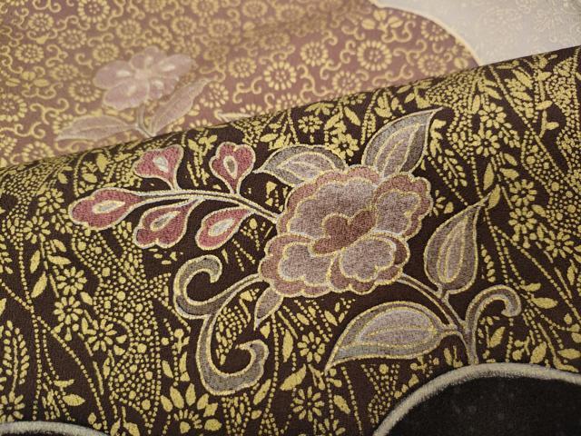 平和屋着物●訪問着　雲重ね枝花文　金彩　三越扱い　正絹　逸品　未使用　CABD0108ut