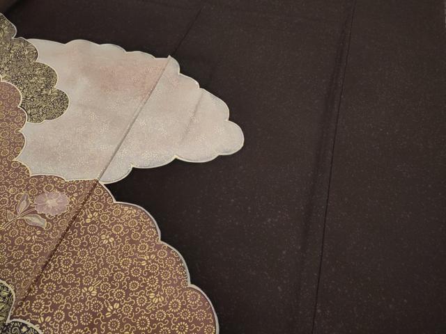 平和屋着物●訪問着　雲重ね枝花文　金彩　三越扱い　正絹　逸品　未使用　CABD0108ut