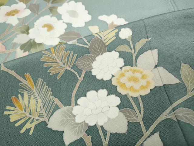 平和屋着物●訪問着　友禅　枝花文　暈し染め　正絹　逸品　CABD0109ut