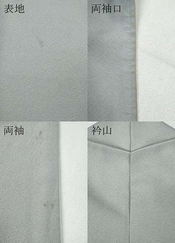 平和屋着物●上質な色無地　鬱金箔　灰青色　正絹　逸品　CABD0110ut
