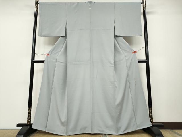 平和屋着物●上質な色無地　鬱金箔　灰青色　正絹　逸品　CABD0110ut