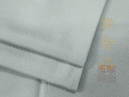 平和屋着物●上質な色無地　鬱金箔　灰青色　正絹　逸品　CABD0110ut