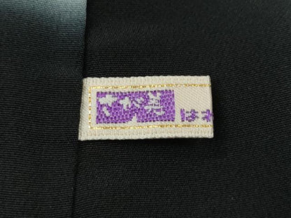 平和屋着物●江戸小紋 斜線寄せ小紋柄 黒地 さが美扱い 正絹 逸品 CABD0114ut