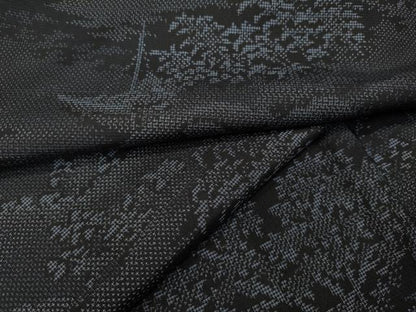 平和屋着物●本場大島紬　9マルキ　舟草木文　正絹　逸品　CABD0115ut
