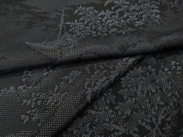 平和屋着物●本場大島紬　9マルキ　舟草木文　正絹　逸品　CABD0115ut