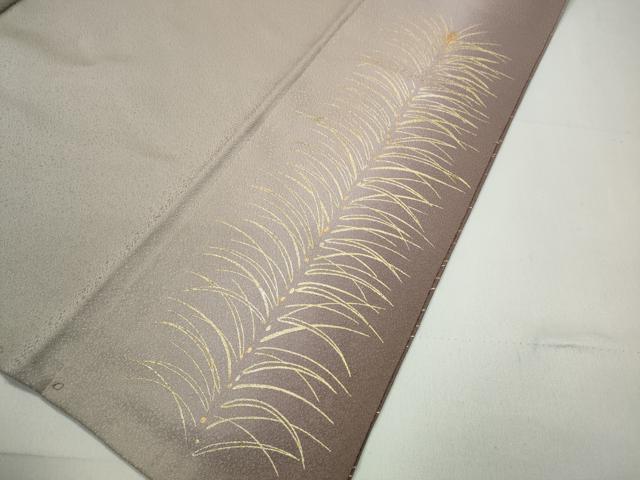 平和屋着物●色留訪問着　刺繍　草葉文　暈し染め　金銀彩　正絹　逸品　CABD0116ut