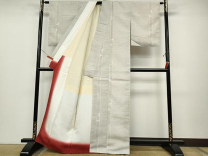 平和屋着物●塩沢紬　100亀甲　吉祥間道　証紙付き　正絹　逸品　未使用　CABD0123ut