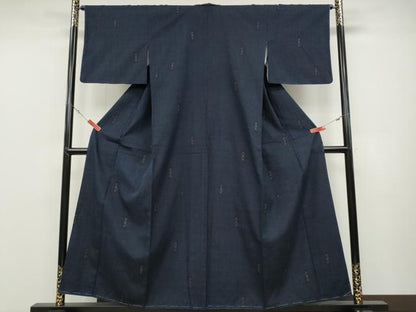 平和屋着物●本場結城紬　重要無形文化財　80亀甲　吉祥文　正絹　逸品　CABD0125ut