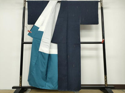 平和屋着物●本場結城紬　重要無形文化財　80亀甲　吉祥文　正絹　逸品　CABD0125ut