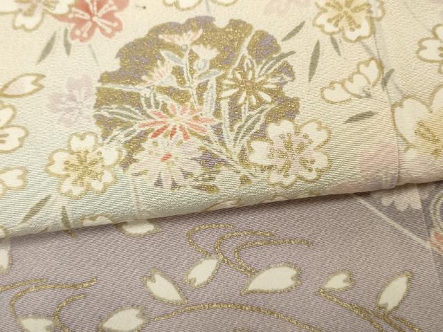 平和屋着物●訪問着 駒刺繍 熨斗雪輪枝花文 金彩 正絹 逸品 CABD0127ut