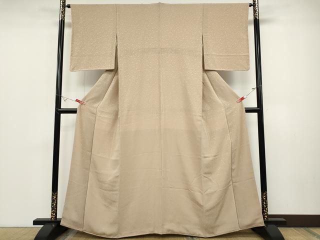 平和屋着物●上質な色無地　花唐草地紋　洗柿色　正絹　逸品　CABD0129ut
