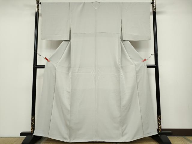 平和屋着物●上質な色無地　霞地紋　素色　正絹　逸品　CABD0130ut