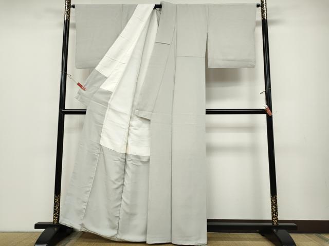 平和屋着物●上質な色無地　霞地紋　素色　正絹　逸品　CABD0130ut