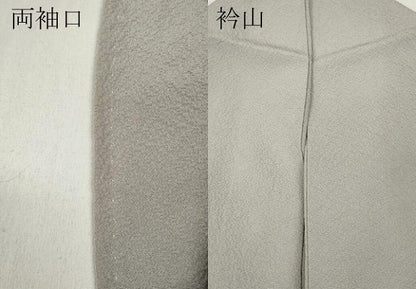 平和屋着物●上質な色無地 霞地紋 桜鼠色 正絹 逸品 CABD0132ut