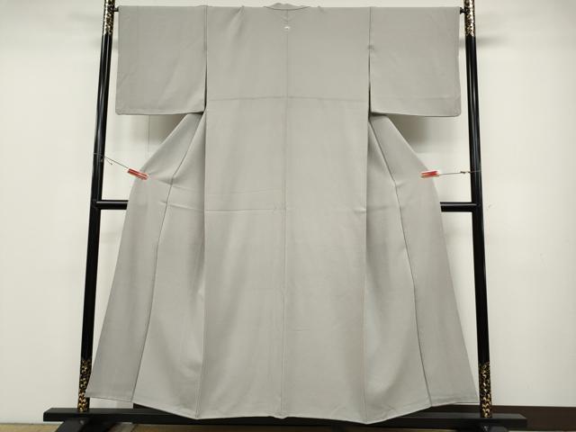 平和屋着物●上質な色無地 霞地紋 桜鼠色 正絹 逸品 CABD0132ut