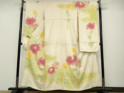平和屋着物●豪華振袖　総絞り　枝花文　正絹　逸品　CABD0133ut