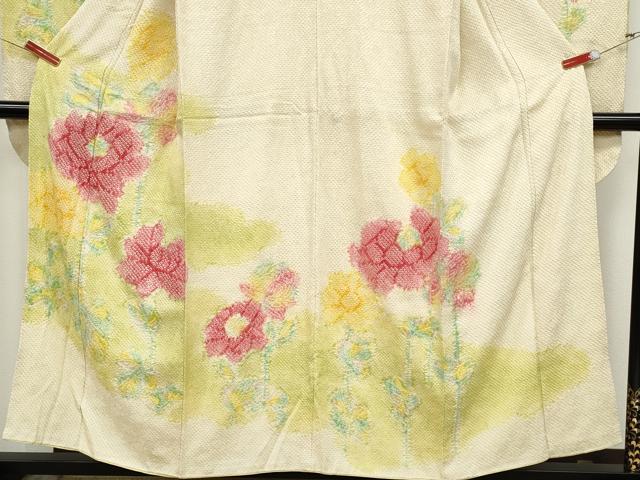 平和屋着物●豪華振袖　総絞り　枝花文　正絹　逸品　CABD0133ut