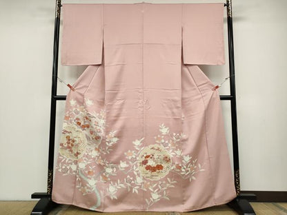 平和屋着物●豪華色留袖　駒刺繍　雪輪枝橘文　正絹　逸品　未使用　CABD0138ut