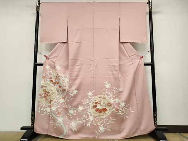 平和屋着物●豪華色留袖　駒刺繍　雪輪枝橘文　正絹　逸品　未使用　CABD0138ut