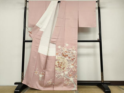 平和屋着物●豪華色留袖　駒刺繍　雪輪枝橘文　正絹　逸品　未使用　CABD0138ut