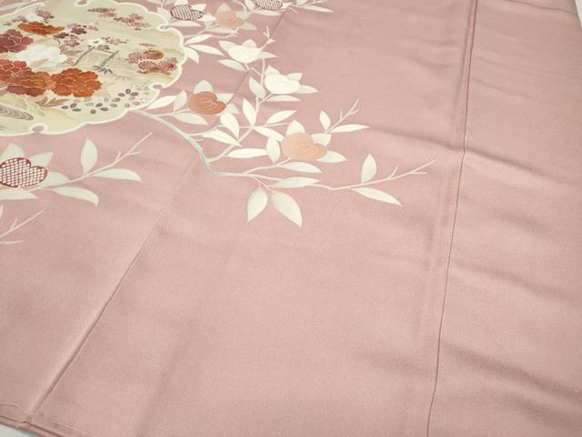 平和屋着物●豪華色留袖　駒刺繍　雪輪枝橘文　正絹　逸品　未使用　CABD0138ut