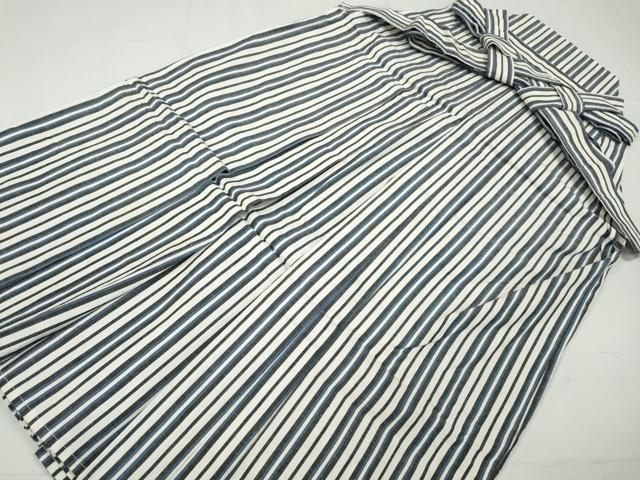 平和屋着物●男性　馬乗り袴　縞　綿　逸品　CABD0142ut