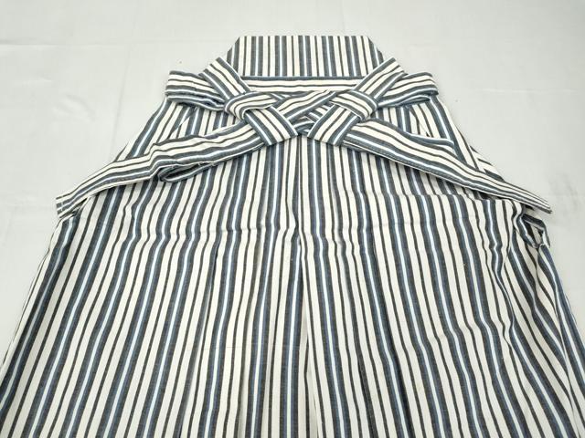 平和屋着物●男性　馬乗り袴　縞　綿　逸品　CABD0142ut
