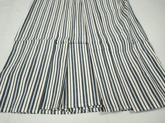 平和屋着物●男性　馬乗り袴　縞　綿　逸品　CABD0142ut