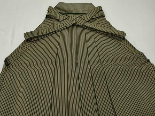 平和屋着物●男性　馬乗り袴　縞　正絹　逸品　CABD0144ut