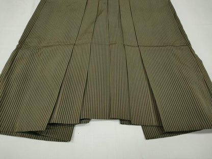 平和屋着物●男性　馬乗り袴　縞　正絹　逸品　CABD0144ut