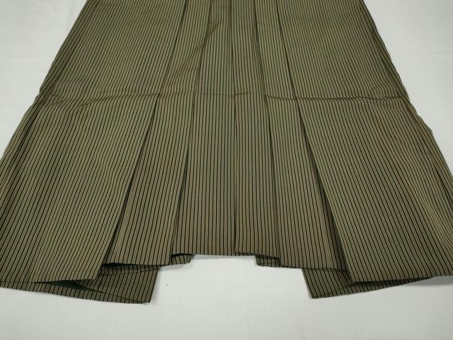 平和屋着物●男性　馬乗り袴　縞　正絹　逸品　CABD0144ut