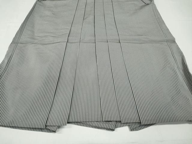 平和屋着物●男性　馬乗り袴　絲織平　縞　正絹　逸品　CABD0146ut