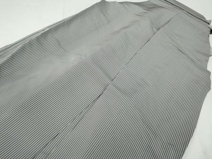 平和屋着物●男性　馬乗り袴　絲織平　縞　正絹　逸品　CABD0146ut