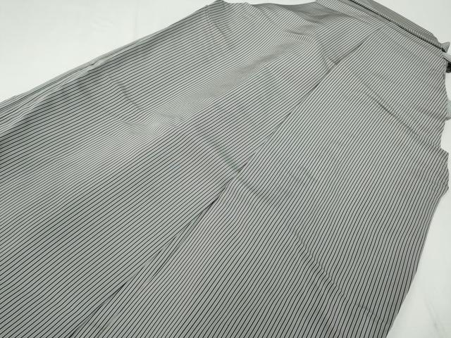 平和屋着物●男性　馬乗り袴　絲織平　縞　正絹　逸品　CABD0146ut