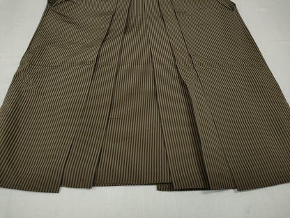 平和屋着物●男性　馬乗り袴　縞　正絹　逸品　CABD0148ut