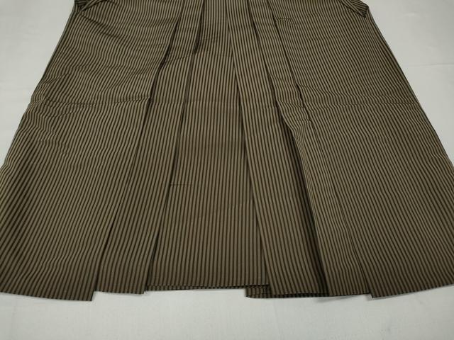 平和屋着物●男性　馬乗り袴　縞　正絹　逸品　CABD0148ut