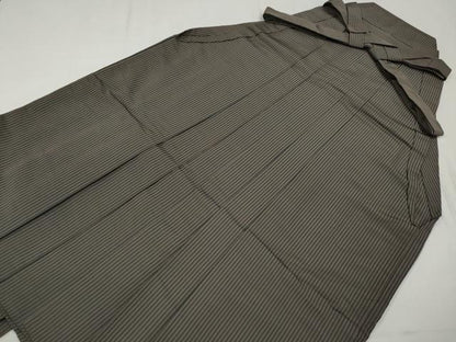 平和屋着物●男性　馬乗り袴　縞　正絹　逸品　CABD0149ut