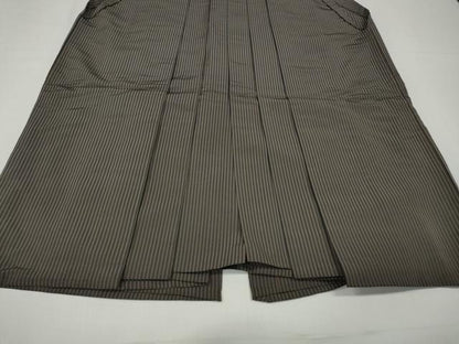 平和屋着物●男性　馬乗り袴　縞　正絹　逸品　CABD0149ut