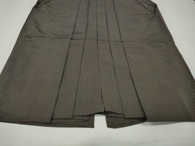平和屋着物●男性　馬乗り袴　縞　正絹　逸品　CABD0149ut