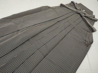 平和屋着物●男性　馬乗り袴　縞　正絹　逸品　CABD0150ut