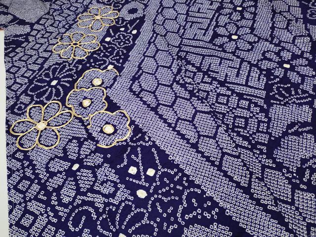 平和屋着物●豪華振袖　総絞り　駒刺繍　吉祥舞花文　正絹　逸品　CABD0153ut