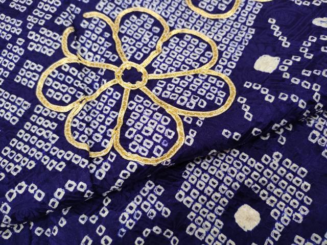 平和屋着物●豪華振袖　総絞り　駒刺繍　吉祥舞花文　正絹　逸品　CABD0153ut
