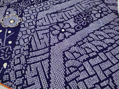 平和屋着物●豪華振袖　総絞り　駒刺繍　吉祥舞花文　正絹　逸品　CABD0153ut
