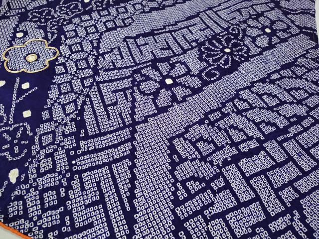 平和屋着物●豪華振袖　総絞り　駒刺繍　吉祥舞花文　正絹　逸品　CABD0153ut