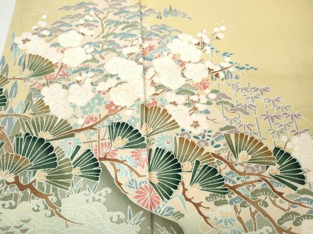 平和屋着物●訪問着　草花文　暈し染め　正絹　逸品　CABD0154ut