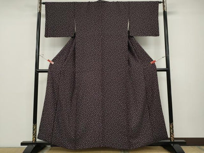平和屋着物●上質な小紋　舞梅文　正絹　逸品　CABD0156ut
