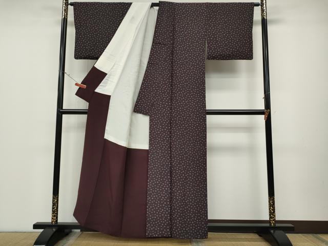平和屋着物●上質な小紋　舞梅文　正絹　逸品　CABD0156ut